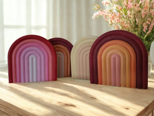 Regenbogen Hygge Deko aus Gips – Handbemalt für Wohlfühlräume - Cozy Nook Atelier
