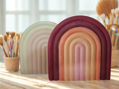 Regenbogen Hygge Deko aus Gips – Handbemalt für Wohlfühlräume - Cozy Nook Atelier