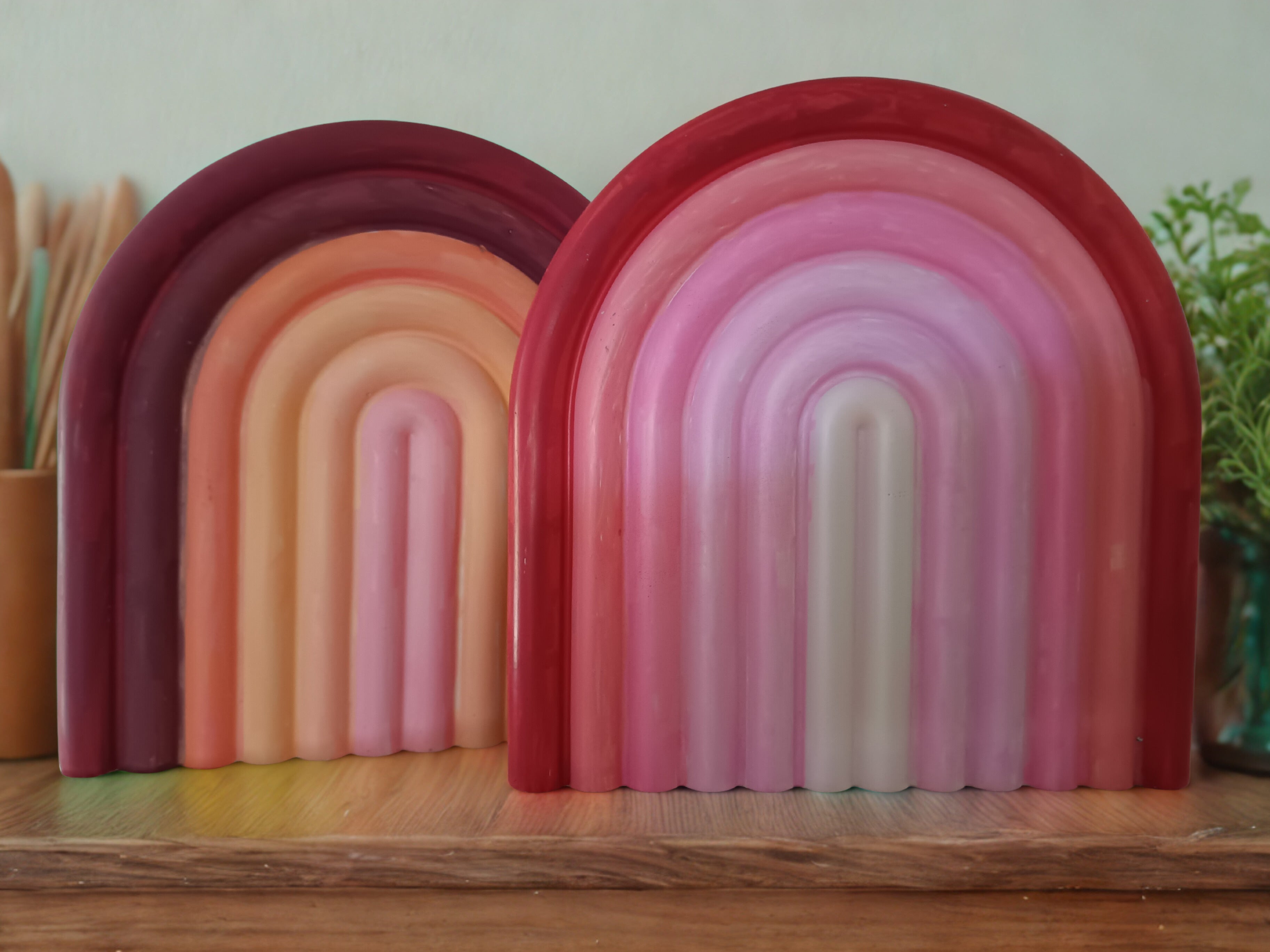 Regenbogen Hygge Deko aus Gips – Handbemalt für Wohlfühlräume - Cozy Nook Atelier