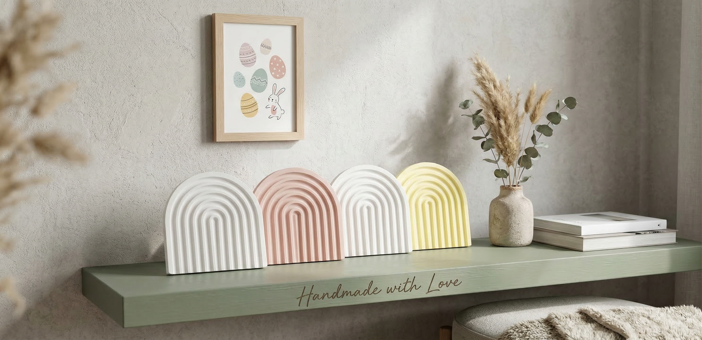 Hygge Regenbogen Klein aus Gips (auch zum Selbstbemalen) - Cozy Nook Atelier