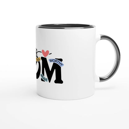 Weiße Keramiktasse 11oz mit Farbe an der Innenseite - Cozy Nook Atelier