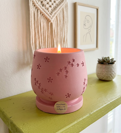 Handgegossene Sternkerze aus Gips mit Sojawachs - Cozy Nook Atelier