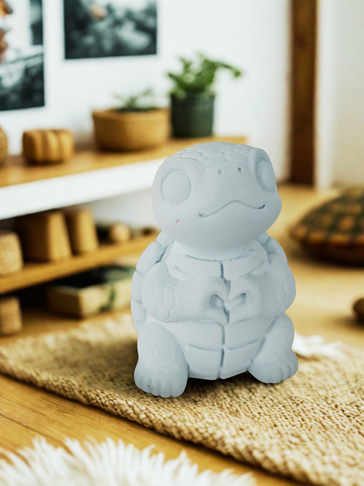 Deko Schildkröte Figur aus Gips – Handgegossenes Herz - Cozy Nook Atelier