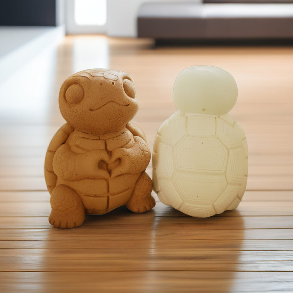 Deko-Schildkröte aus Gips – Handgegossene Herzfigur für Ihre Dekoration - Cozy Nook Atelier