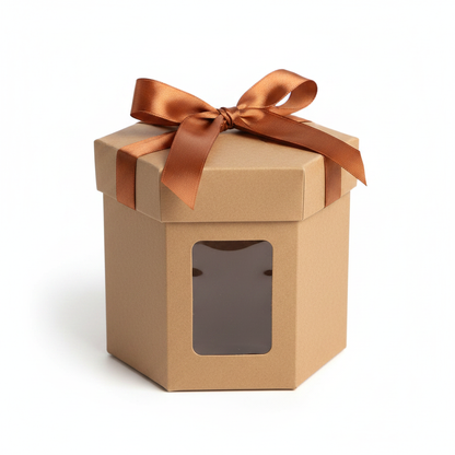 Sechseckige Geschenkbox – Schrägansicht