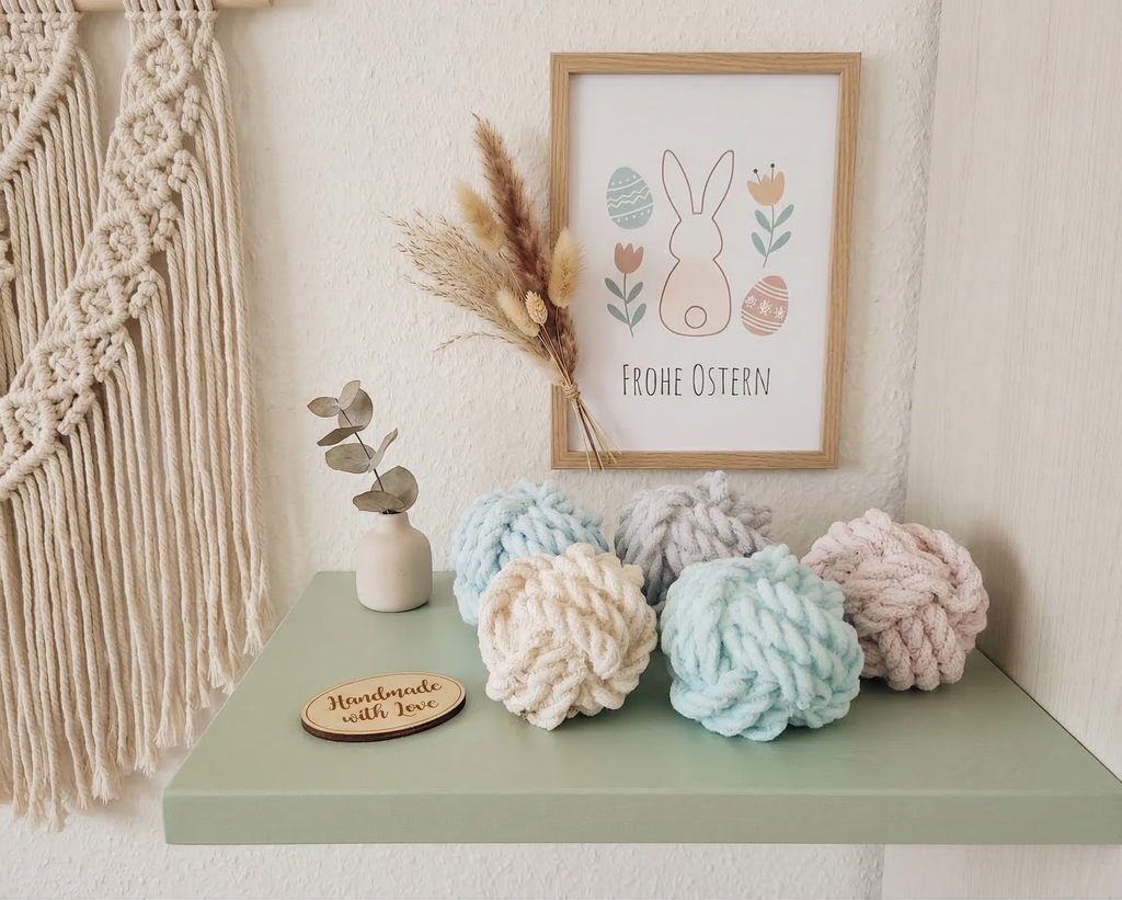 Handgegossener Duftstein Wollknäuel – Zarter Raumduft - Cozy Nook Atelier