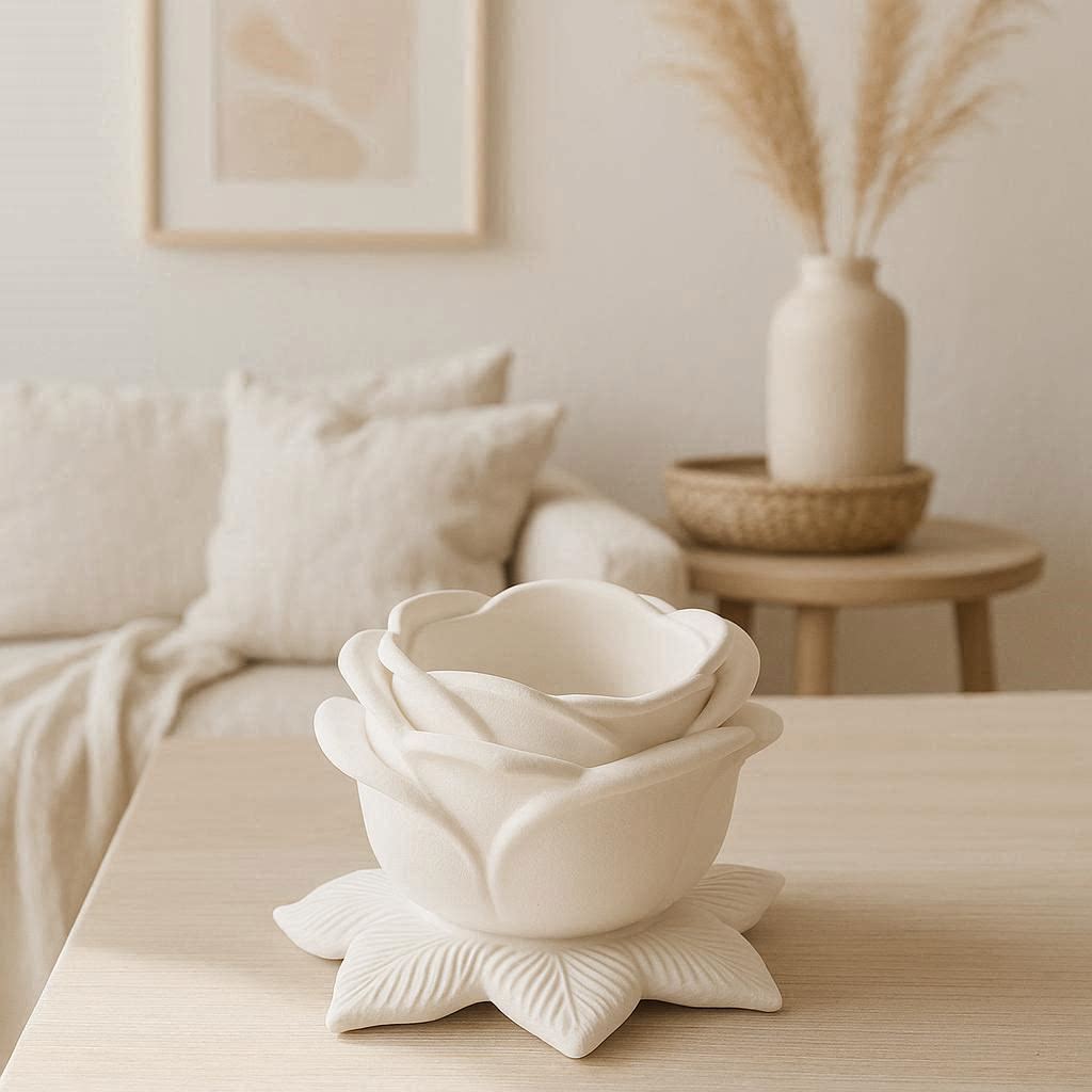Lotusblume Gips Malset – Kreatives DIY Deko-Set - Cozy Nook Atelier