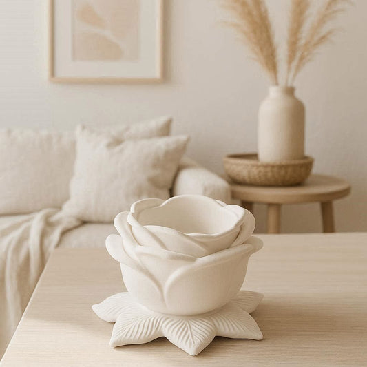 Lotusblume Gips Malset – Kreatives DIY Deko-Set - Cozy Nook Atelier